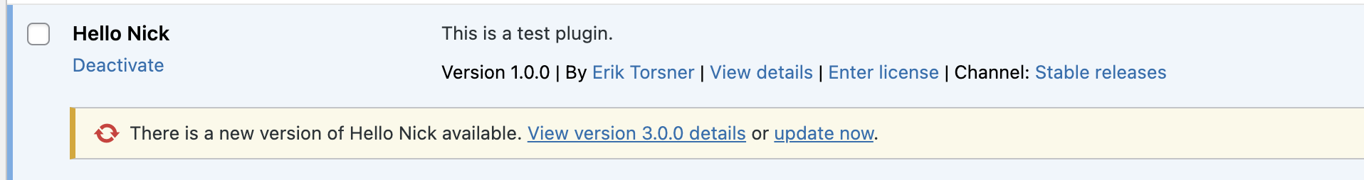 A WunderUpdates enabled plugin with updates available